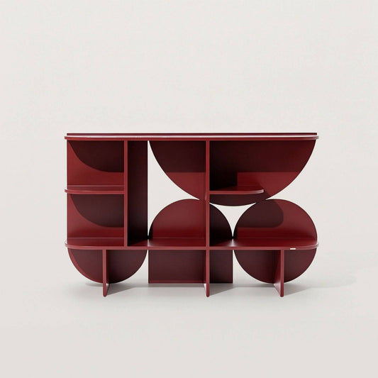 Geometric Storage Cabinet with Open Shelves