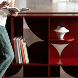 Geometric Storage Cabinet with Open Shelves