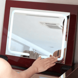 Modern Vanity Desk with LED Folding Mirror and Hidden Stool
