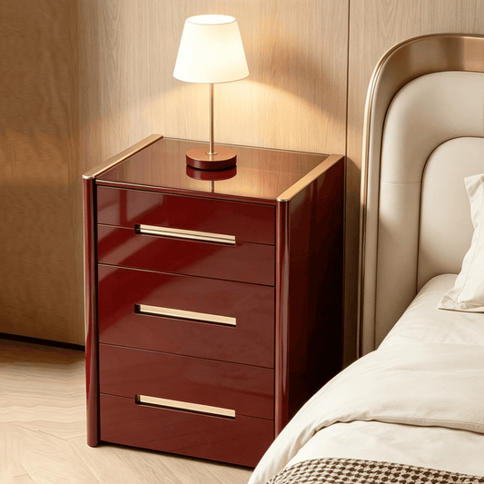 Modern Vanity Desk with LED Folding Mirror and Hidden Stool