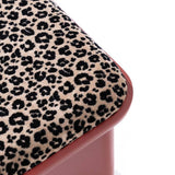Leopard Print Bench with Block Legs for Entryway