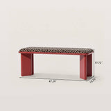 Leopard Print Bench with Block Legs for Entryway