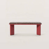 Leopard Print Bench with Block Legs for Entryway