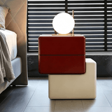 Modern Asymmetrical Nightstand with 2 Drawers
