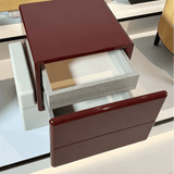 Modern Asymmetrical Nightstand with 2 Drawers