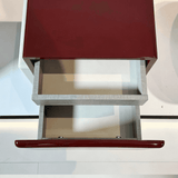 Modern Asymmetrical Nightstand with 2 Drawers