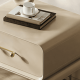Two-Tone Nightstand with 2 Drawers and Gold Handles