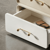 Two-Tone Nightstand with 2 Drawers and Gold Handles