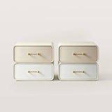 Two-Tone Nightstand with 2 Drawers and Gold Handles