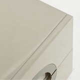 Modern 2-Drawer Nightstand with Metal Circle Accent