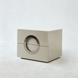 Modern 2-Drawer Nightstand with Metal Circle Accent