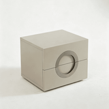 Modern 2-Drawer Nightstand with Metal Circle Accent