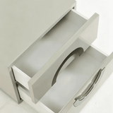 Modern 2-Drawer Nightstand with Metal Circle Accent
