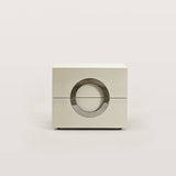 Modern 2-Drawer Nightstand with Metal Circle Accent