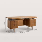 Mid-Century Study Desk with Slatted Drawers