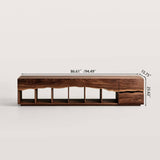 Wood TV Stand  with Open Shelves and Drawers