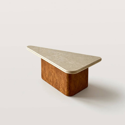 Sintered Stone Coffee Table with Wood Base