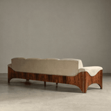 Mid-Century Modern Sofa with Wood Base
