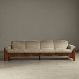 Mid-Century Modern Sofa with Wood Base