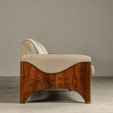 Mid-Century Modern Sofa with Wood Base