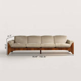 Mid-Century Modern Sofa with Wood Base