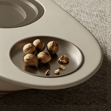 Sculptural Coffee Table with Glass Top and Built-in Trays
