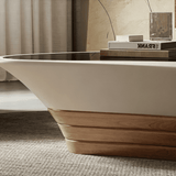 Sculptural Coffee Table with Glass Top and Built-in Trays