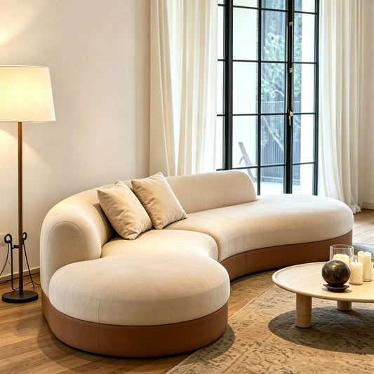 Curved Sectional Sofa with Two-Tone for Living Room