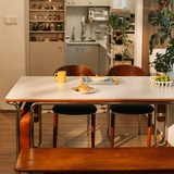 Modern Dining Table with Metal U-Shaped Legs