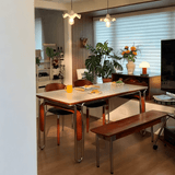 Modern Dining Table with Metal U-Shaped Legs