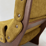 Mid-Century Accent Chair with Curved Wood Base