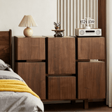 Mid-Century Storage Cabinet with Geometric Grid Design