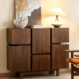 Mid-Century Storage Cabinet with Geometric Grid Design