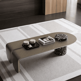 Sculptural Coffee Table with Stone Base for Living Room