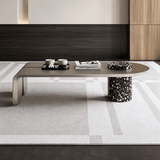 Sculptural Coffee Table with Stone Base for Living Room