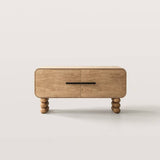 Modern Storage Cabinet with Stacked Legs and Beaded Handles
