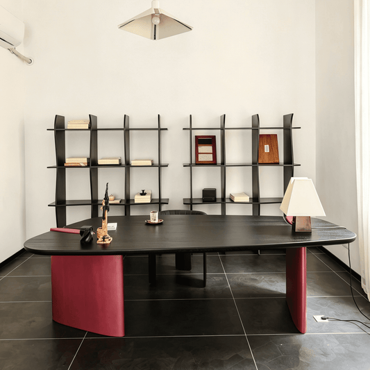 Modern Asymmetrical Desk with Sculptural Base