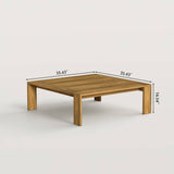 Outdoor Coffee Table with Wood Frame for Backyard