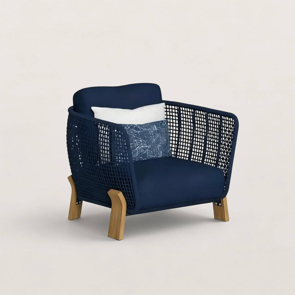 Modern Outdoor Sofa with Rope Weave Sides