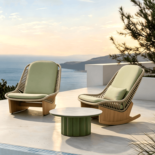 Modern Outdoor Coffee Table with Sintered Stone Top