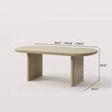 Oval Outdoor Dining Table with Fluted Legs
