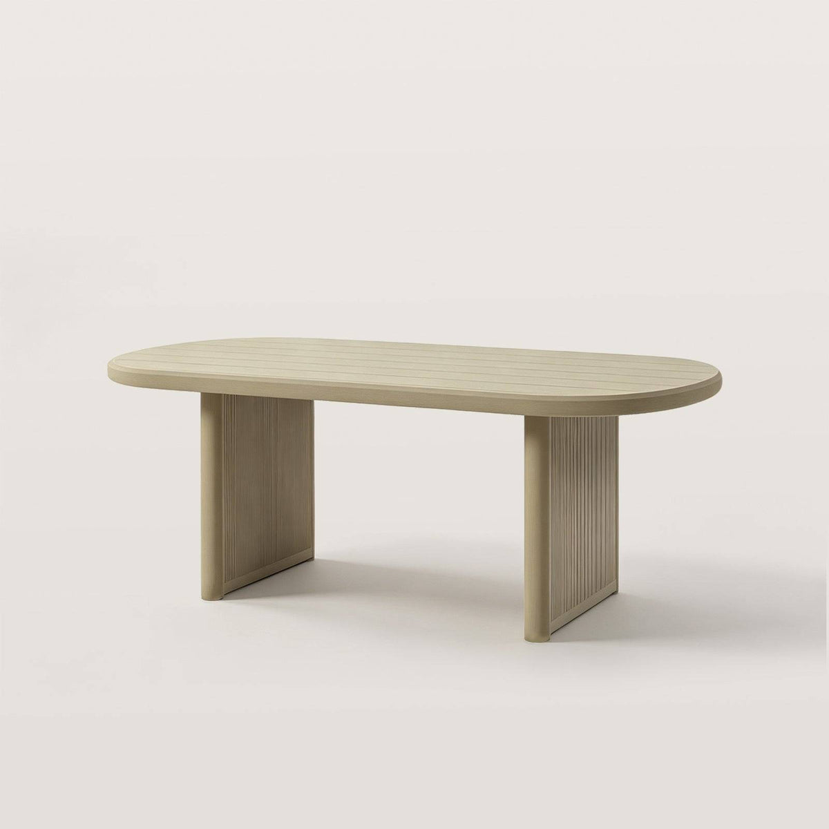 Oval Outdoor Dining Table with Fluted Legs