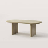 Oval Outdoor Dining Table with Fluted Legs