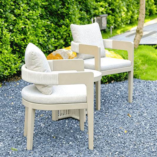 Outdoor Dining Chair with Curved Back for Garden