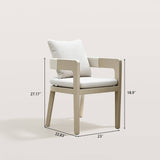 Outdoor Dining Chair with Curved Back for Garden