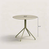 Round Outdoor Dining Table with Metal Pedestal Base