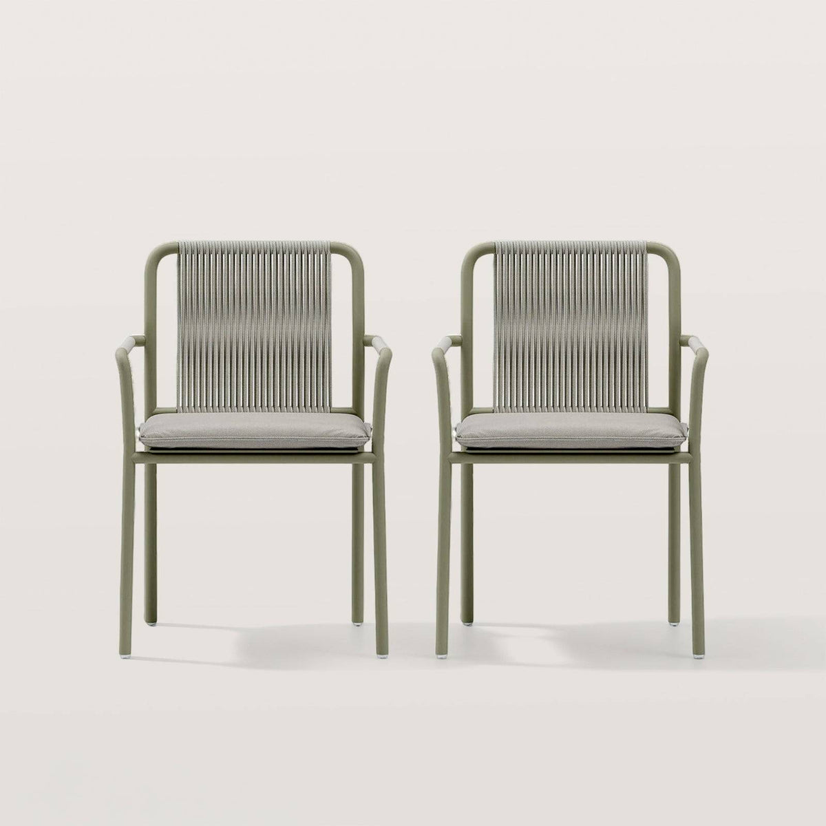 Modern Outdoor Dining Chair with Metal Frame