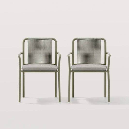 Modern Outdoor Dining Chair with Metal Frame