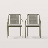Modern Outdoor Dining Chair with Metal Frame