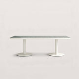 Modern Outdoor Dining Table with Metal Pedestal Base